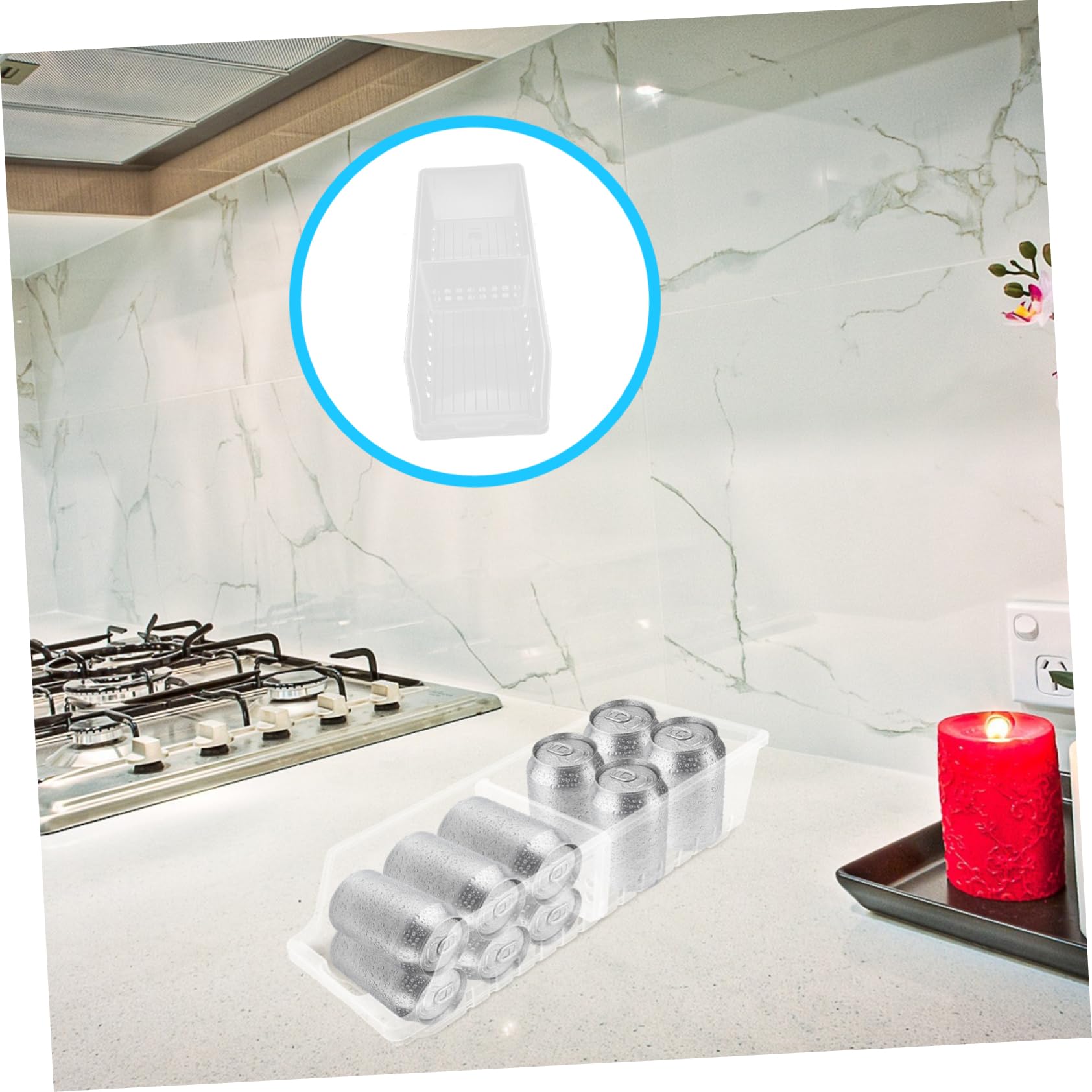 Soporte para Latas de Refrigerador Blanco de Pp, Organizador Apilable | Identificación Fácil de Artículos, Uso en Nevera y Cocina, Apto para Soda Can y Alimentos