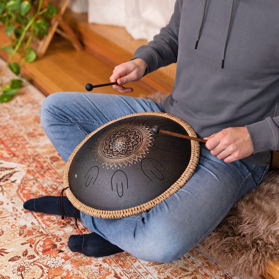 MEINL Sonic Energy OSTD1BKE stalowy bęben językowy + pałeczki Keepdrum