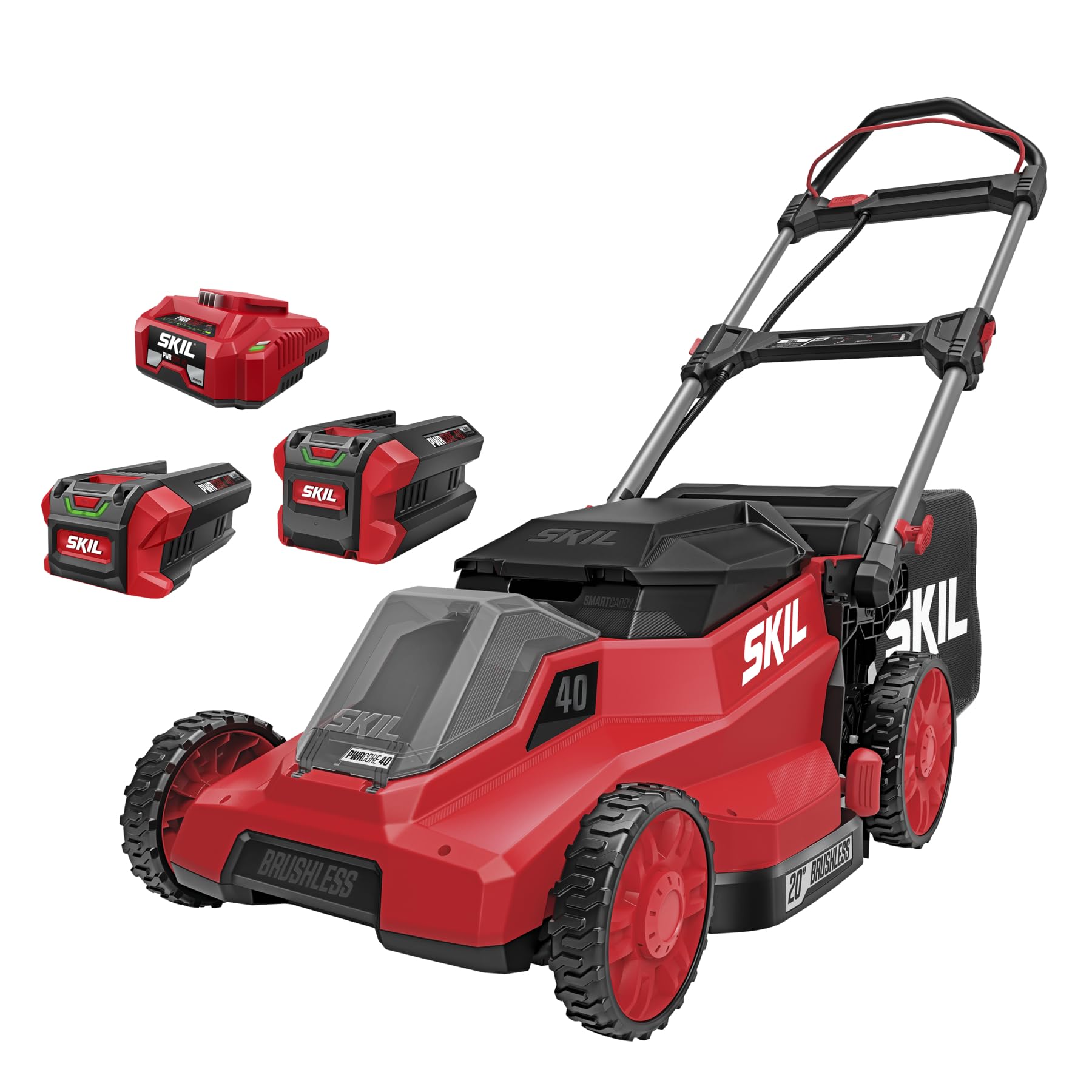 SKIL PWR CORE 40 Brushless 40V 20-Inch Push Mower Kit with Smart Caddy PM2010C-24