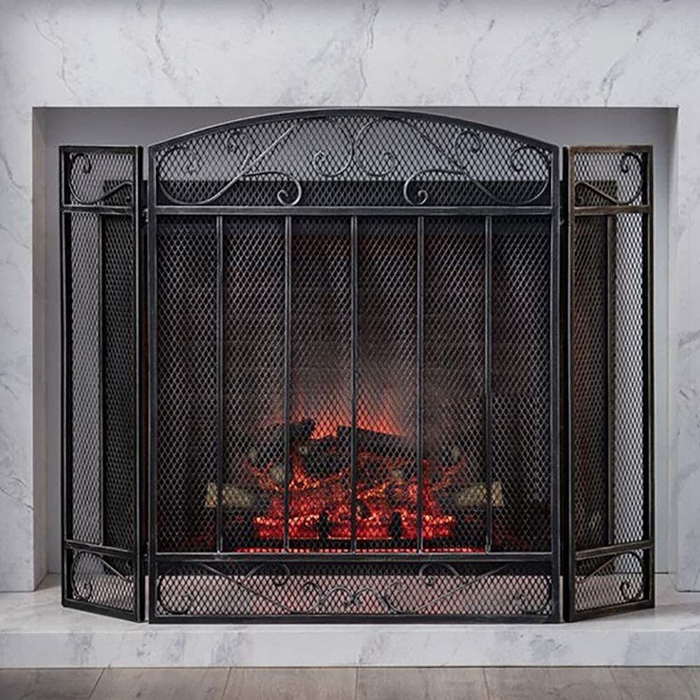 Spark Protection Fire Spark Guard Screen Black Fireplace Screen with Metal  Mesh, Large Flat Guard Fire Place Screens, 3-Panel Spark Guard, Wood  Burning Stove Accessories Metal mesh fire Screen : Amazon.ca: Tools