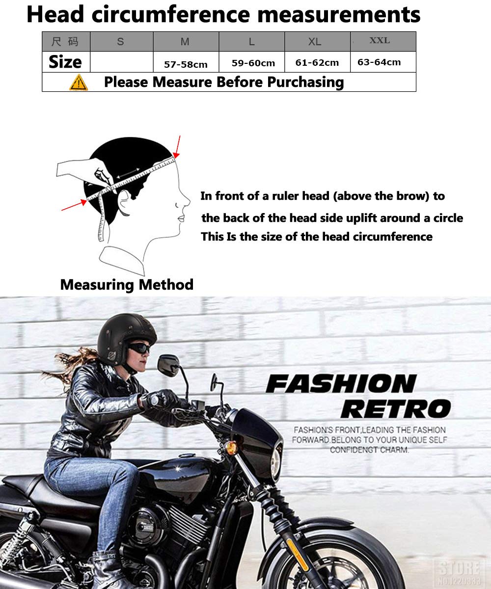 Casco Integrale Vintage Con Maschera di Protezione Amovibile, Bandit, Astronauta - Adatto per Bike Cruiser Scooter Touring Motocross Moto - Nero, M
