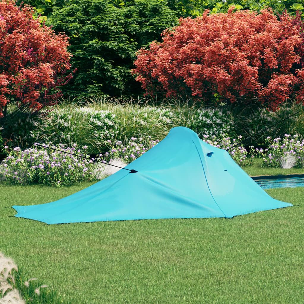 Campingzelt 317x240x100 cm Blau, leichtes Wanderzelt für 2 Personen, wasserdichtes Zelt für Camping, mit Netzfenster