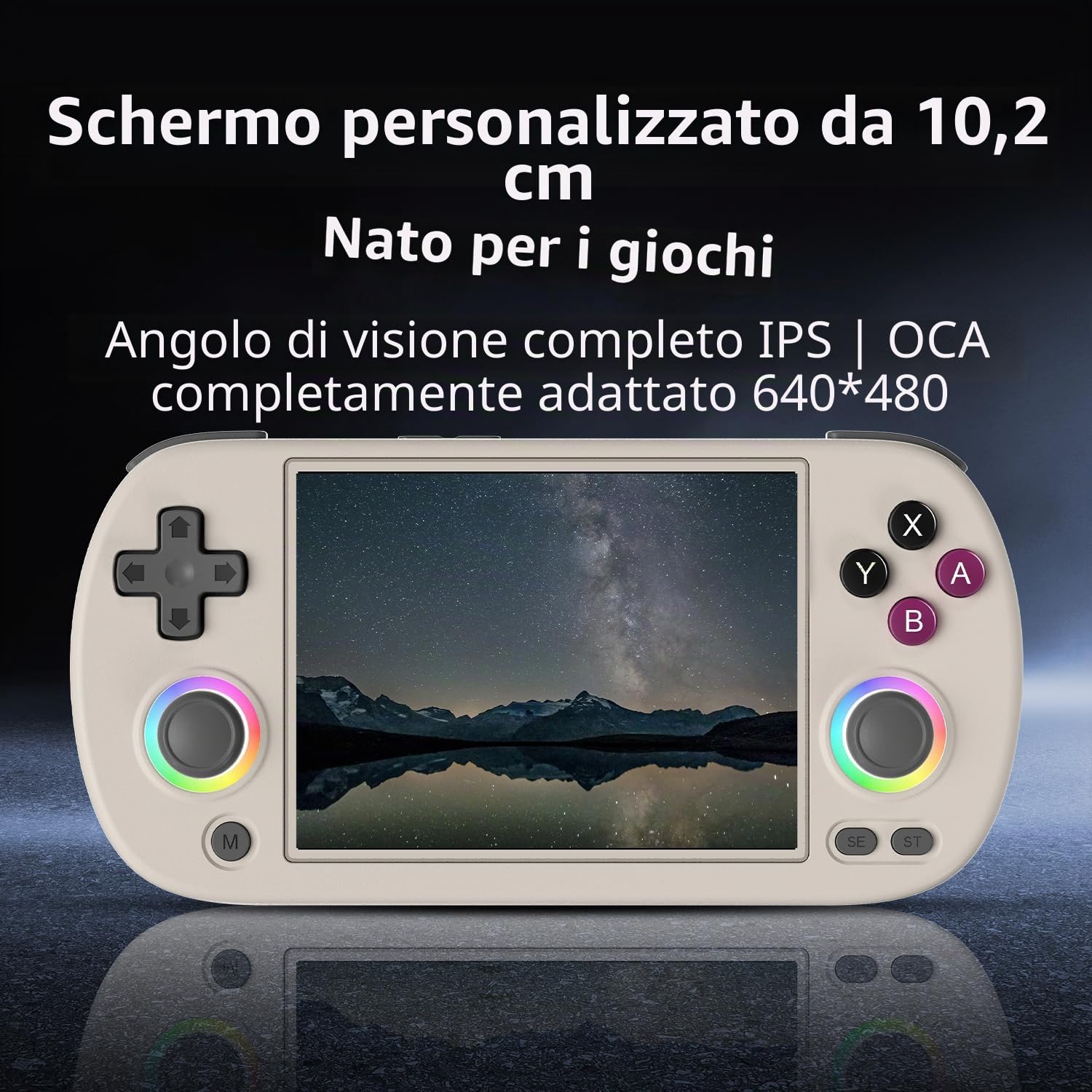 RG40XX H Console di gioco portatile retrò, Linux OS Built-in 64G TF Card Retro Videogiochi Console schermo IPS 4.0 pollici Lettore video tascabile portatile 5500+ giochi (grigio)