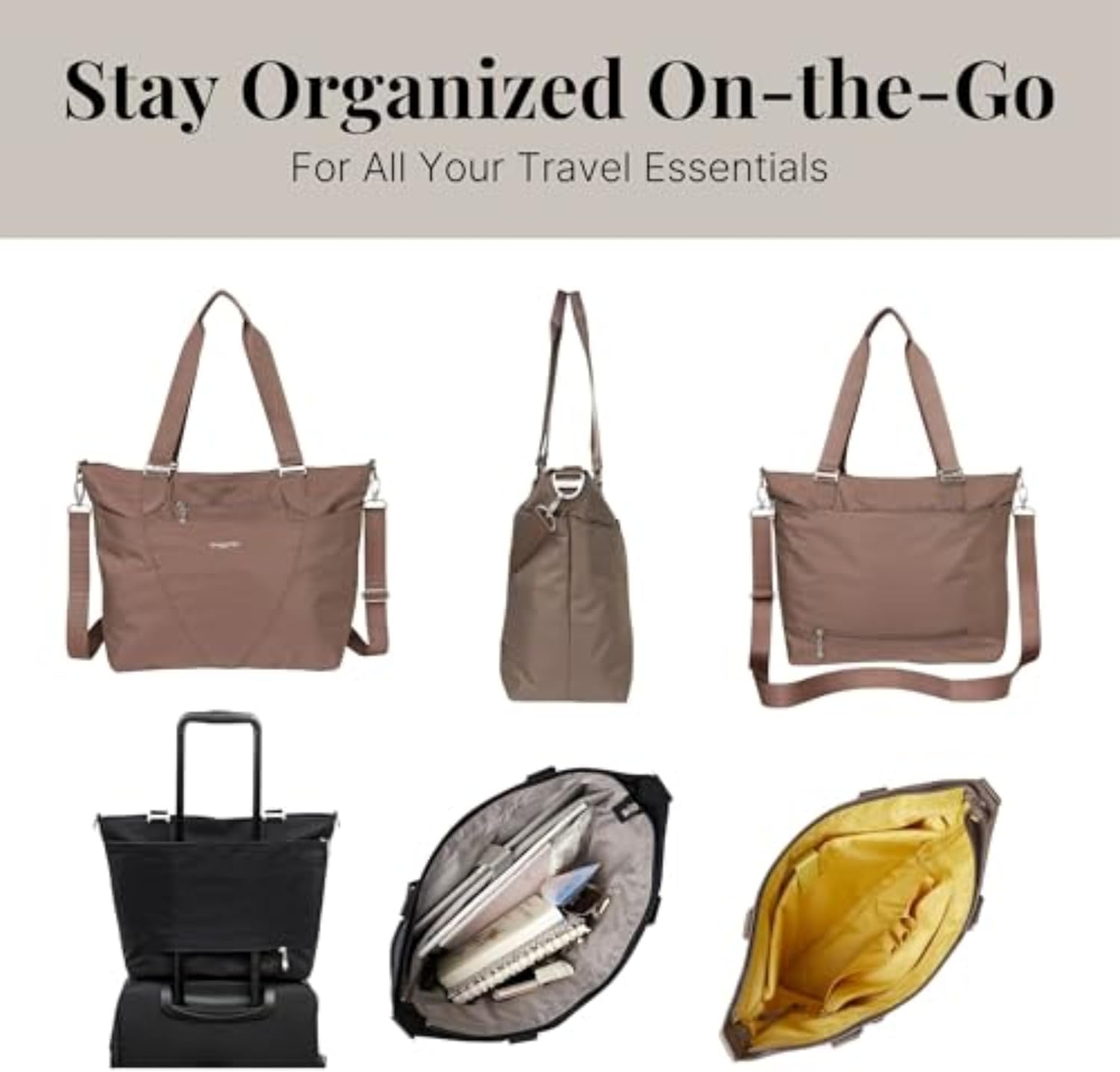 Baggallini Avenue Tote - 12x18 Laptop Tote Bag for Women - Lightweight Work Travel Carry On Bag - Image 7