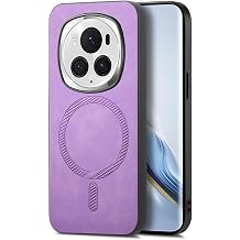 Compatible with Honor Magic 6 Pro Leather Case Magsafe, Magnetic Soft PU Vintage Leather Phone Case for Men & Women, Anti-Scratch, Slim Designer Cover for Honor Magic 6 Pro C