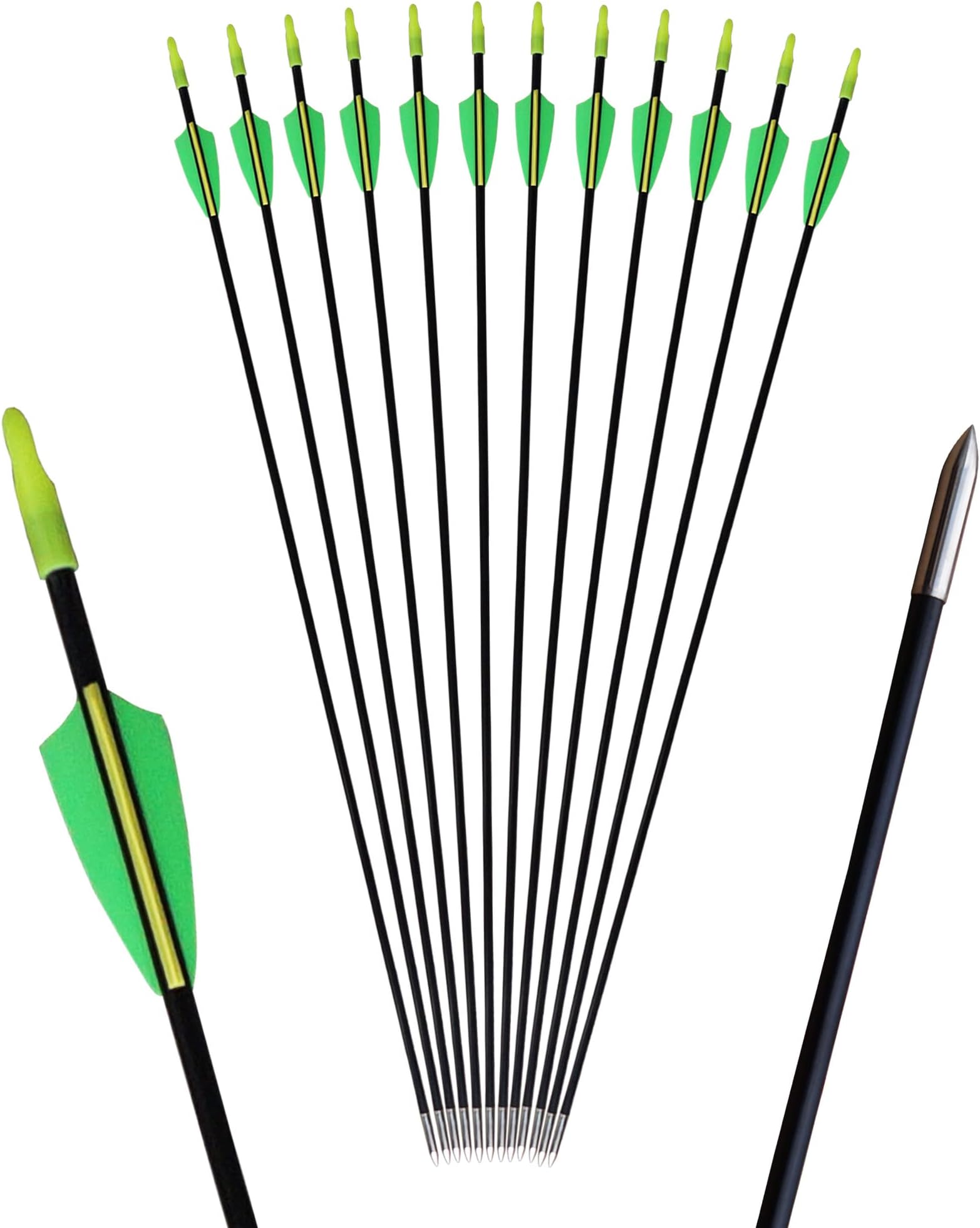 GPP 28-inches Fiberglass Archery Target Arrows - Practice Arrow or Youth Arrow for Recurve Bow