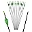 GPP 12PK 28 Fiberglass Archery Target Arrows - Practice Arrow or Youth Arrow for Recurve Bow,Green & Yellow Vanes