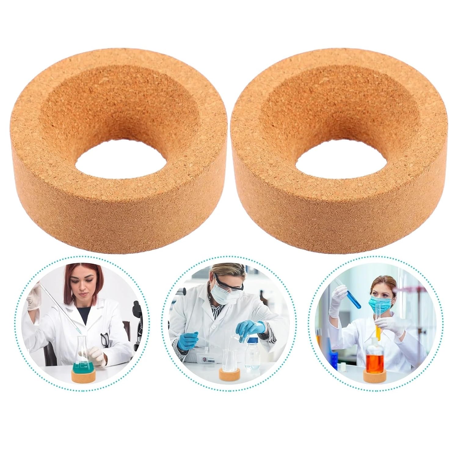 Lab Flask Support Cork Stand 10Pcs Experiment Flask Holder Cork Base Stand for Laboratory Support High Toughness Resistant Mat