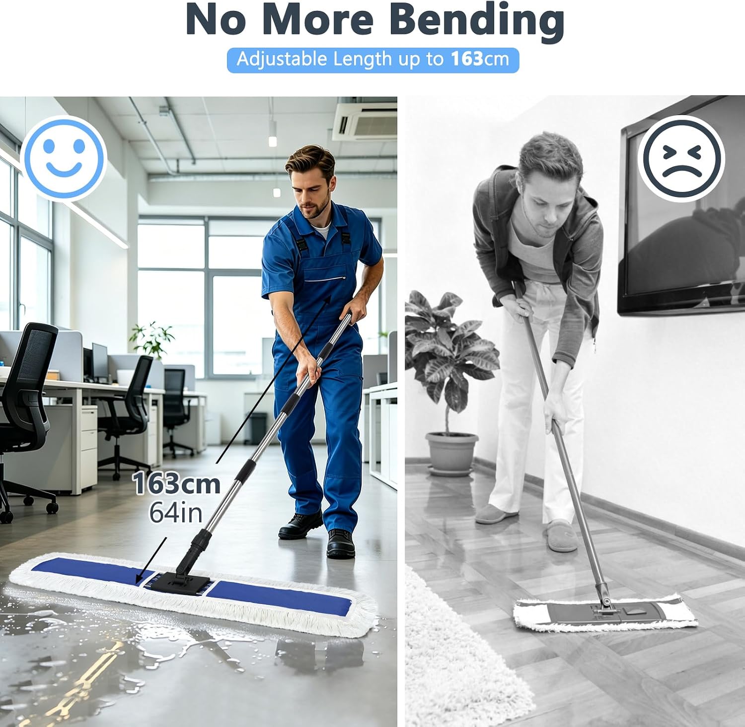 Masthome 39" Commercial Mop,64" Extra-Long Stainless Handle image 3