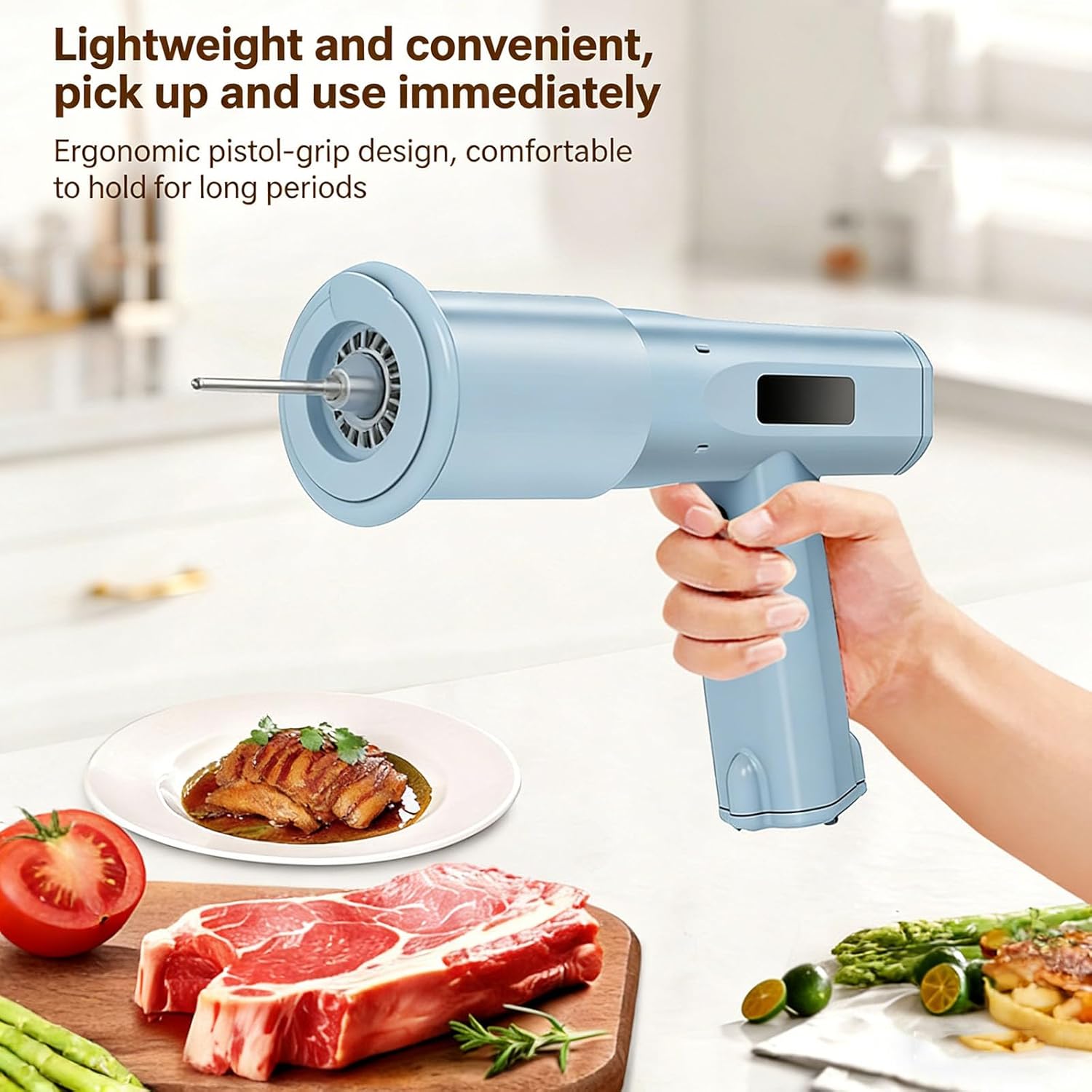 Electric Meat Tenderizer, Commercial Meat Tenderizer Kit, with 13 Stainless Steel Sharp Needle, Piercing 5000 Times Per Min, for Tenderizing Steaks, Beef, Chicken
