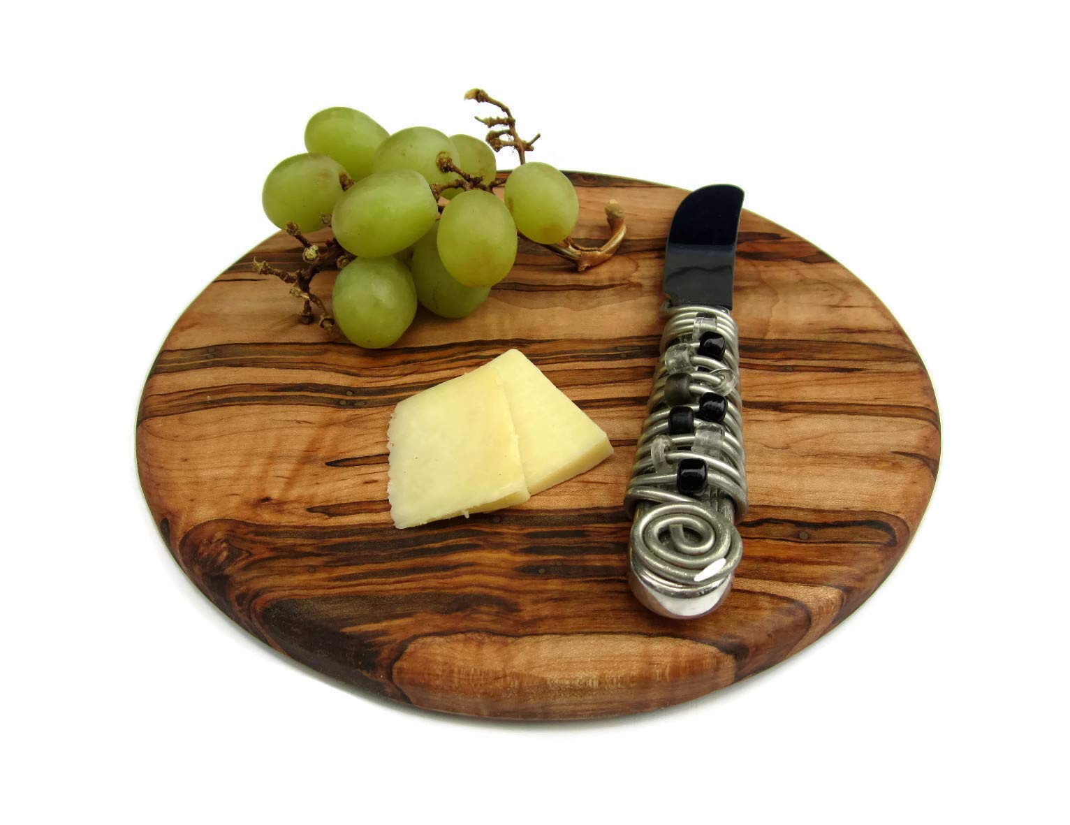 Ambrosia Maple Wood Round Cutting Board Trivet Hotplate, Round Wood Serving Board, Farmhouse Cottage Kitchenware