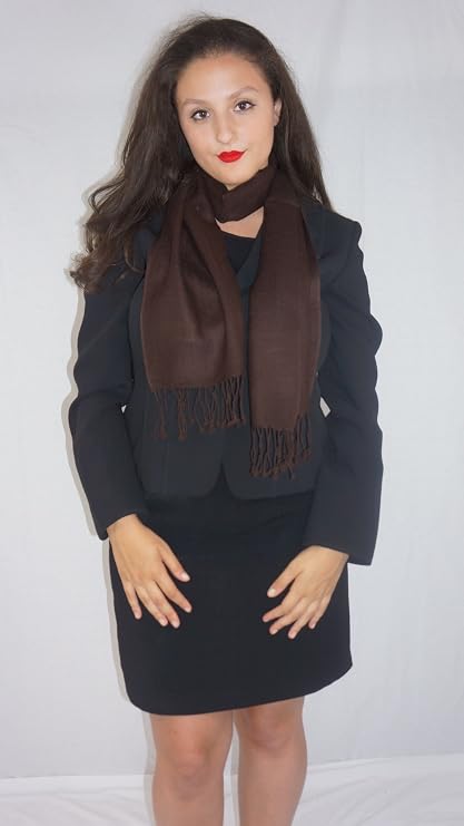 Solid Pashmina Shawl, Scarf, Wrap & Stole(Regular Size) Coffee