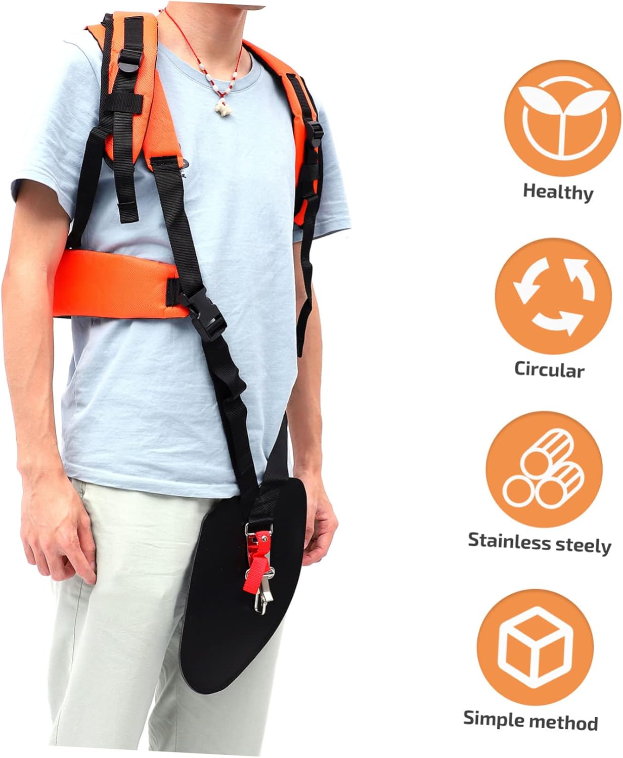 2pcs Mower Harness Strap Comfortable Padded Trimmer Harness Belt for Care