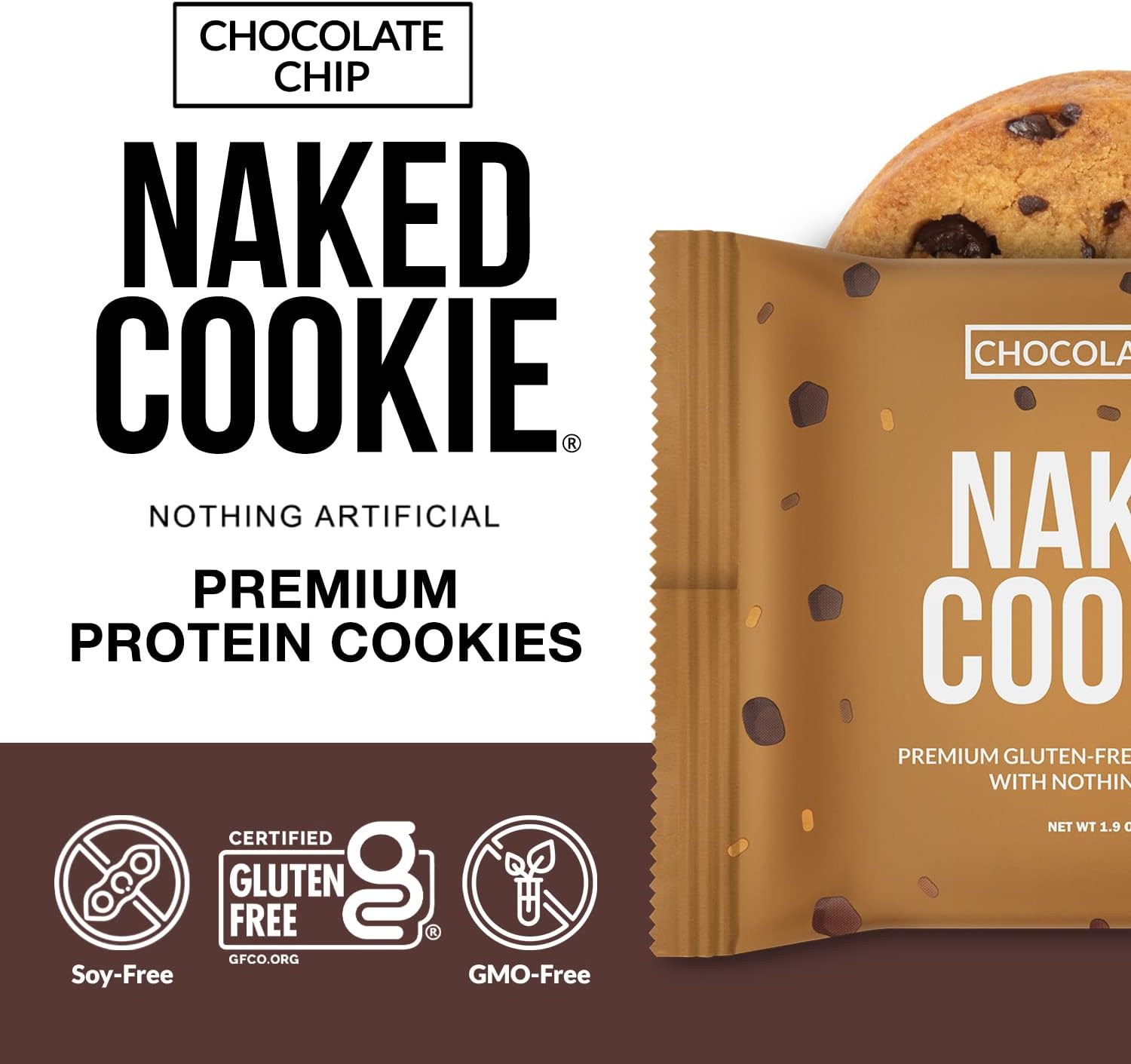 Gluten-Free High Protein Bundle: 5LB Vanilla Naked Pea Protein and Chocolate Chip Naked Cookies 12 Pack : Health & Household