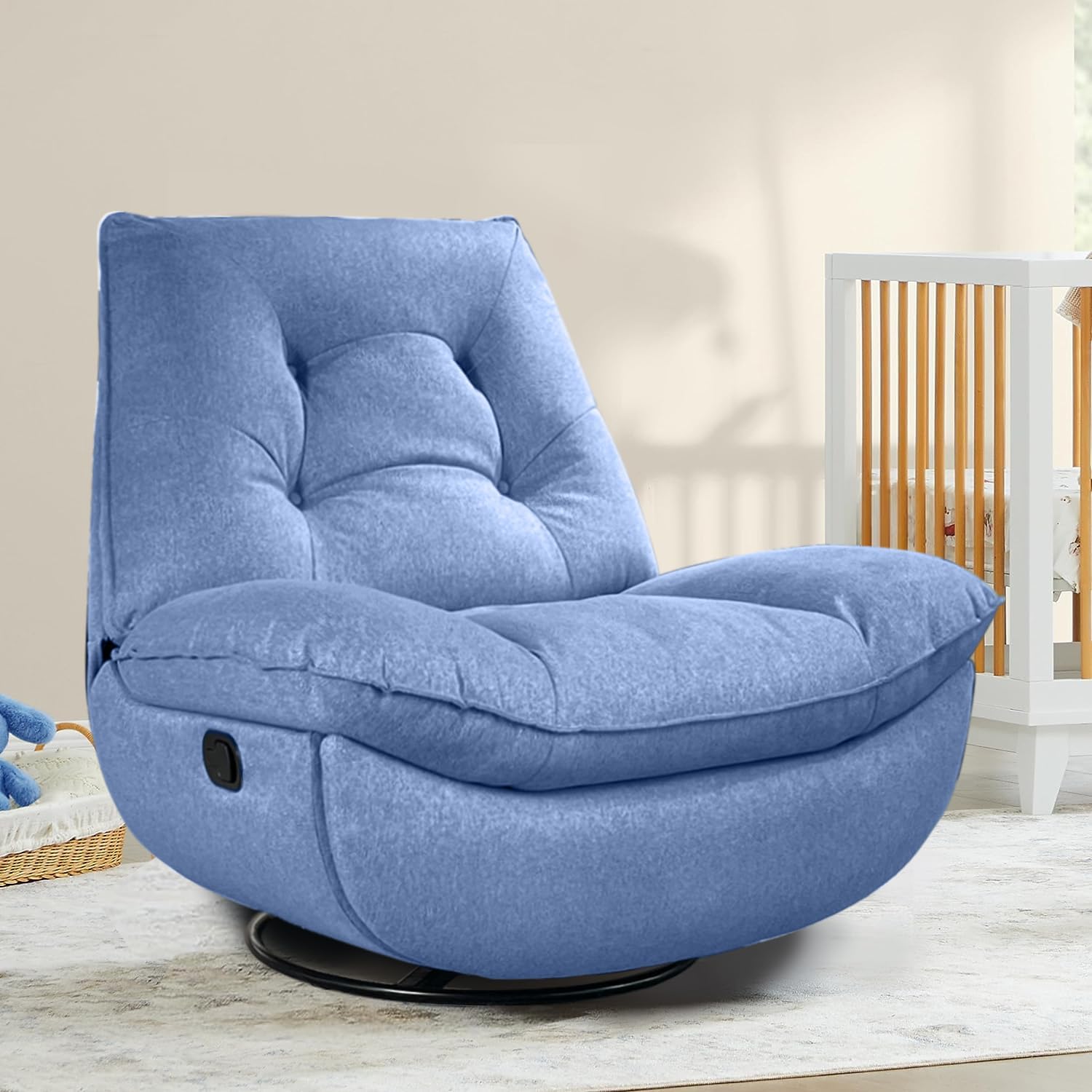 SITJOY Manual Recliner Chair for Living Room, Swivel Rocker Recliner with 43.7" Oversized Sitting Width