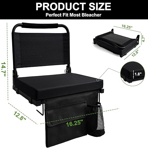Miniatura 2 de Asientos de estadio para gradas con soporte de espalda, asiento plegable para juegos deportivos, piso de conciertos, artículos deportivos, asiento