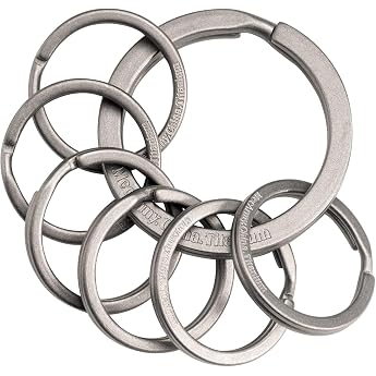 MecArmy Titanium Key Rings 1/3/4/7/18 Pieces Flat Titanium Key Ring for Tidying Keys - EDC Carabiner Clip Anti-Lost Quick Release Solid Key Ring for Men and Women