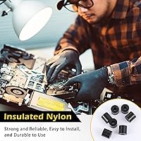 Vista 5 de Pasimy 200 piezas de espaciadores de nylon negro de 1/2 pulg. de espesor, 1/2 pulg. de diámetro exterior, 0.194 pulg. de diámetro