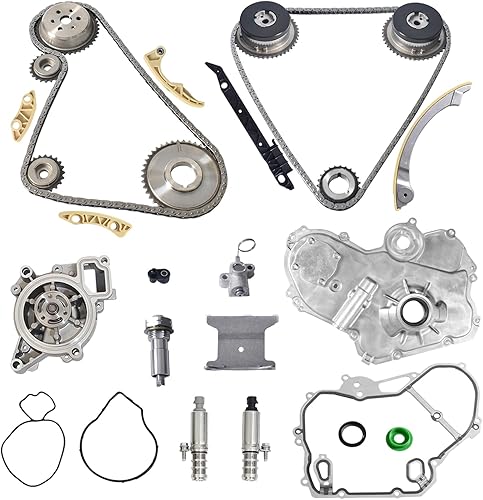 Kit de cadena de distribución 2.4 Bomba de agua, bomba de aceite, tensor de piñón guía de cadena para GMC Terrain 2011-2017, Chevy Equinox Malibu,
