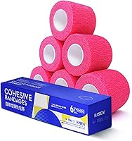 Vista 1 de RISEN Vendaje Cohesivo 2" x 5 Yardas, 6 Rollos, Vendaje Autoadherente Cinta Médica, Gasa de Primeros Auxilios Adhesiva Flexible Transpirable Ideal