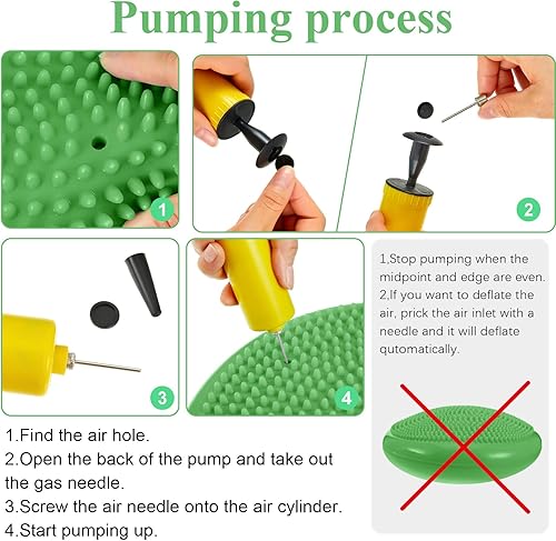 Vista 13 de Asiento de cojín oscilante para niños, 10 unidades, asiento flexible sensorial que promueve el aprendizaje activo, mejora la productividad del Verde