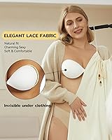 Vista 3 de Niidor - Sostén adhesivo de silicona sin tirantes para vestido sin espalda