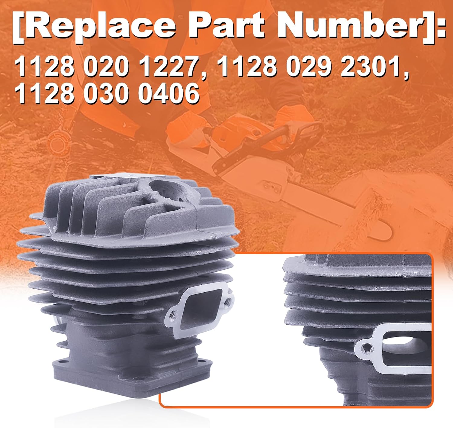 52mm Cylinder Crankshaft Oil Seal Piston For Stihl MS440 044 Part 1128 020 1227, Cylinder, Crankshaft, Piston, Pin, Rings, Circlips, Oil Seals, Decompression Release
