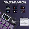 Teclado mecánico inalámbrico AULA S98 Pro con pantalla y perilla, 2.4GHz/USB-C/BT5.0, intercambiable en caliente, switches lineales prelubricados, keycaps PBT impresos lateralmente, retroiluminación RGB 5