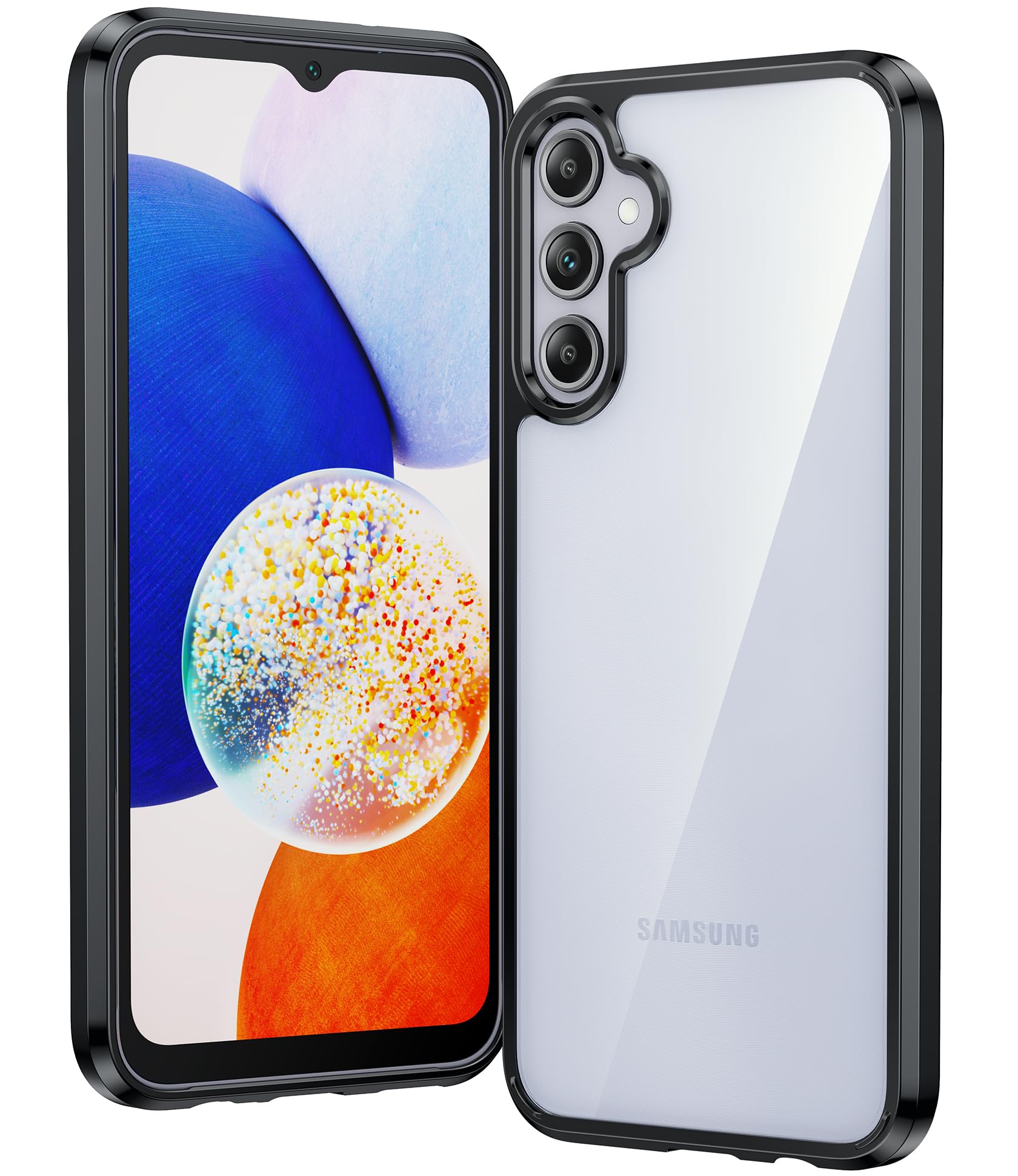 FNTCASE for Galaxy A14-5G Phone Case Clear Anti Yellowing Cover | Military Grade Drop Protection, Slim Rugged Phone Cases, Shockproof Protective Bumper, Transparent Cell Cover