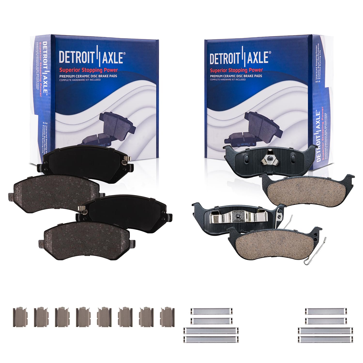 Detroit Axle - 4pc Brake Pads for 2003-2007 Jeep Liberty