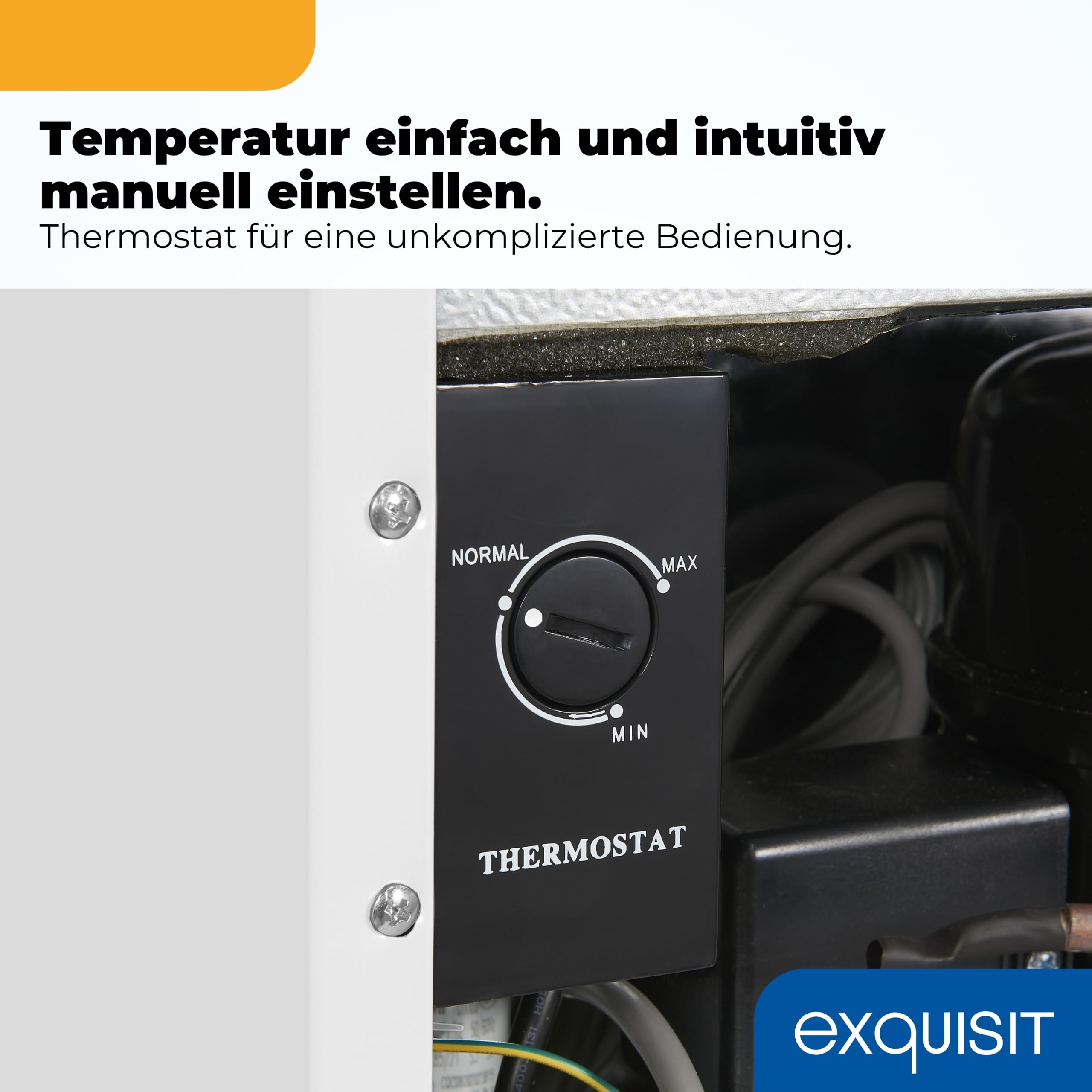 Exquisit GB505-040E Mini Gefrierschrank - 33l Tiefkühlschrank Weiß | 4 Sterne Fach - 2,4 kg Gefriervermögen - Leise 40dB - Wechselbarer Türanschlag - Maße 51 x 44 x 47,5 cm - Kleiner