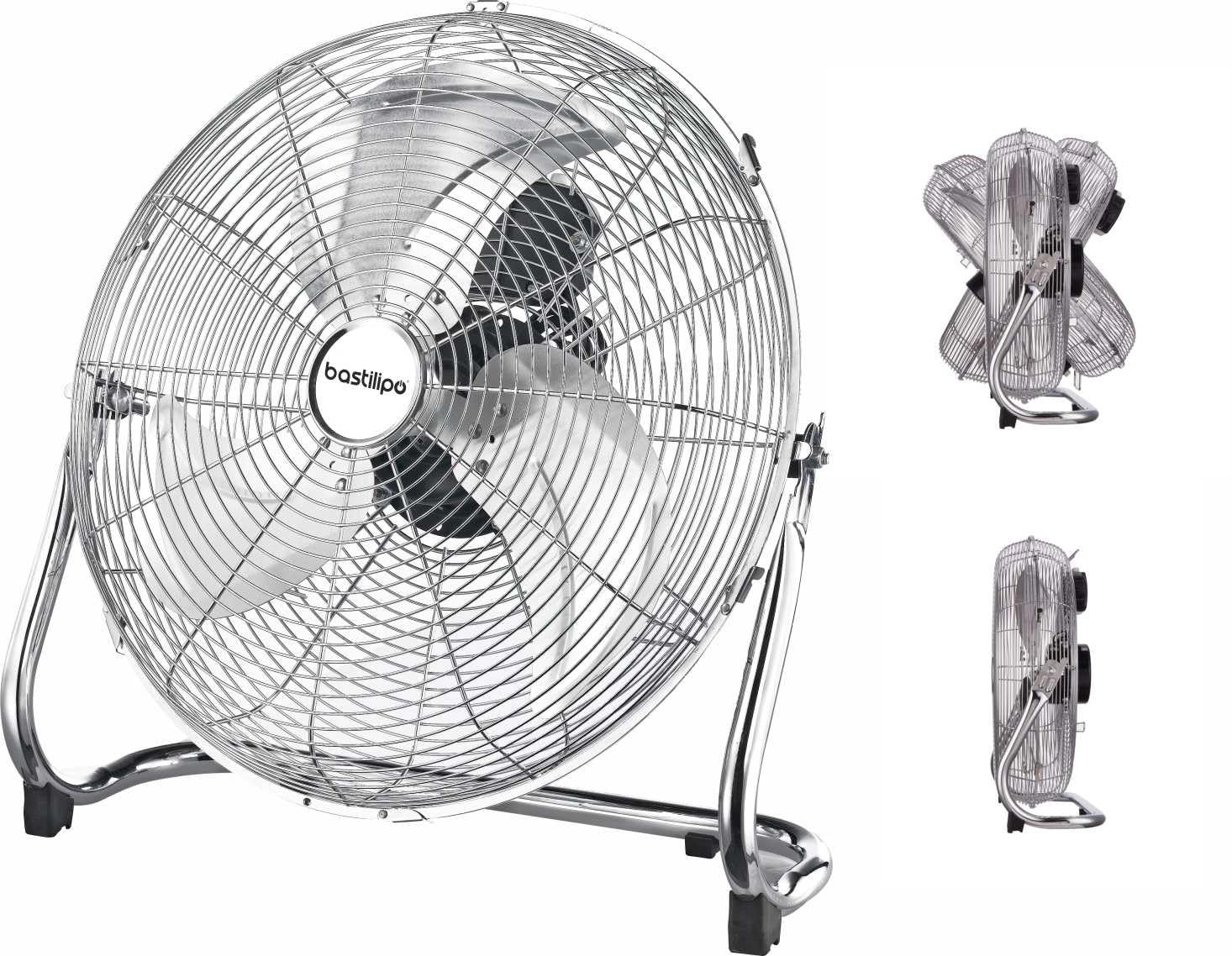Bastilipo Mediterraneo Circolatore da 45 cm, testa orientabile, 120 W, Cromo, 3 velocità, cromato
