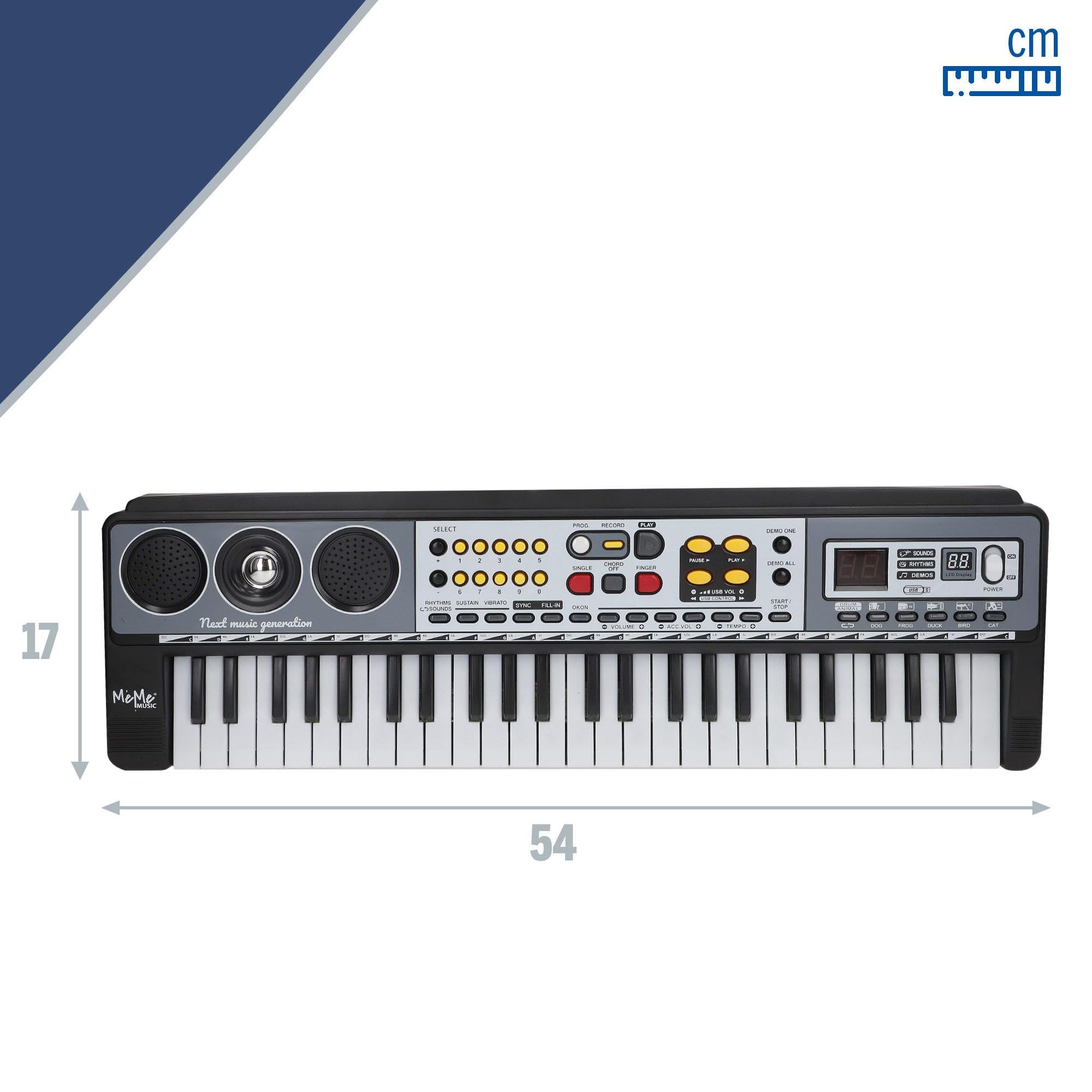 COLORBABY Meme Music Teclado para niños, 49 Teclas, Mide 54x17 cm, Aprender a Tocar el Piano, Teclados Infantiles, Instrumentos Musicales, Juguetes educativos 5 años (47185)