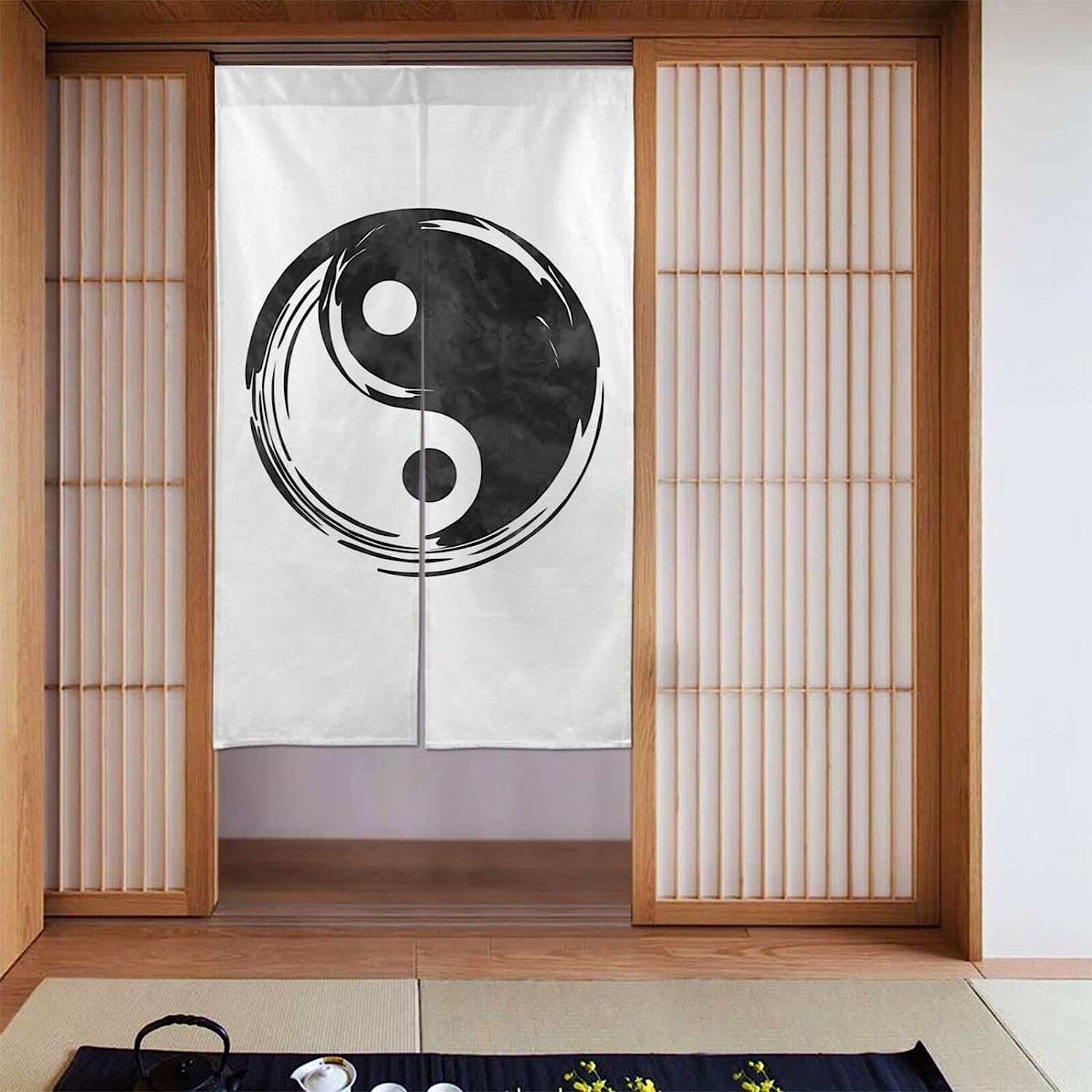 間仕切り　玄関の目隠し　のれん　❷易　太極　易経　五行易　易占　ハ卦 目隠し 玄関カーテン のれん ロング暖簾80×140 和風 間仕切り 猫