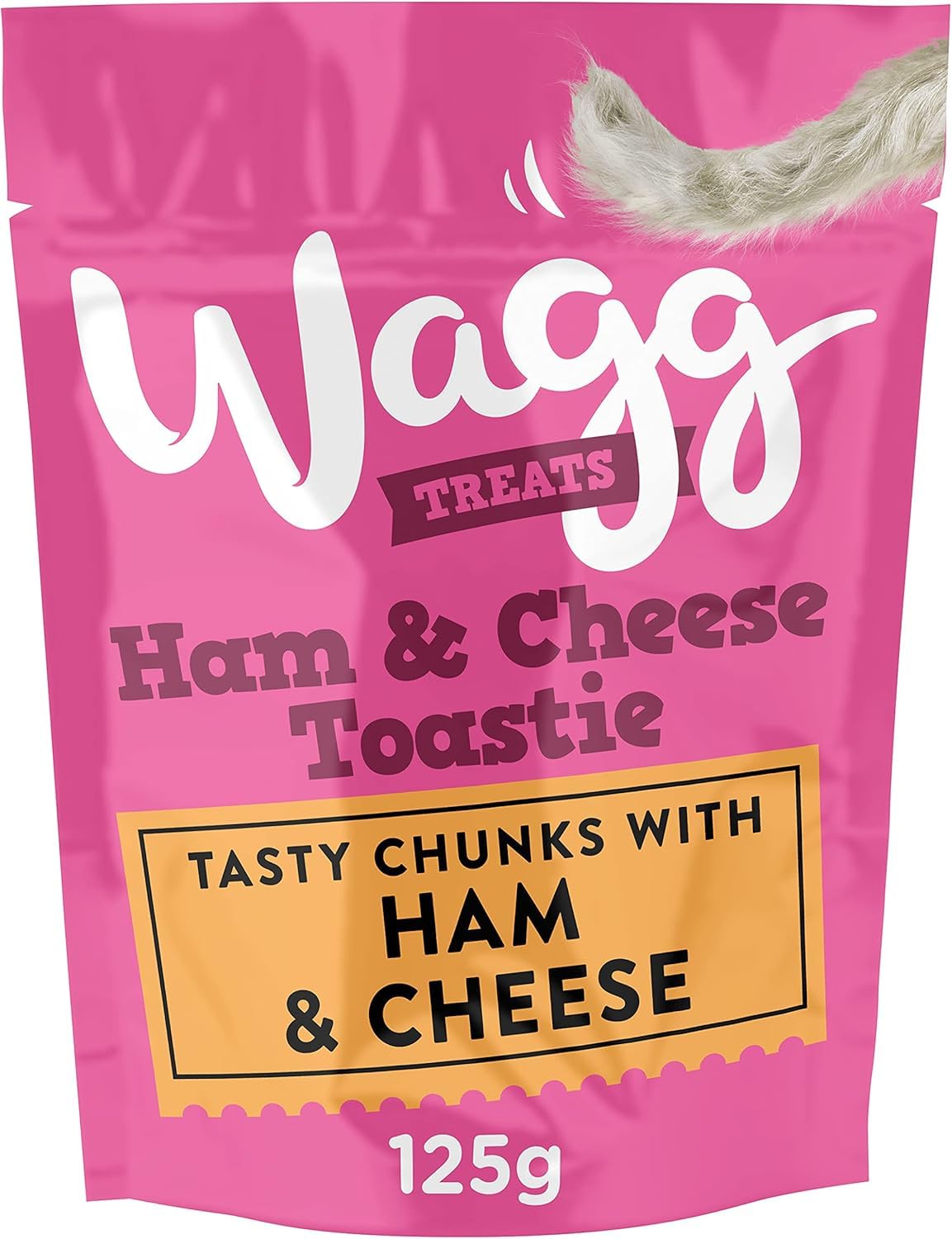 Wagg Ham & Cheese Toastie Tasty Chunks Ham & Cheese Dog Treats 125g (Pack of 7) - Oven Baked