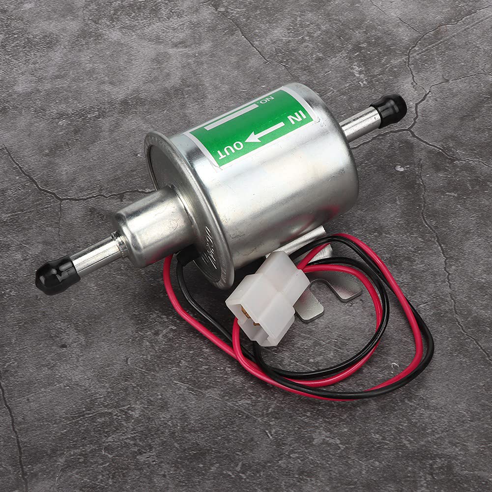 Ejoyous Pompa Carburante Elettrica 12V, Lega di Alluminio, 3-5 PSI, 110 | Alloggiamento in Lega di Alluminio, Veicolo 12V, Sostituto per Auto, Camion e Barca, Portata 110L/H, Attacchi da 8mm.