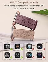 Vista 2 de Minyee Paquete de 2 correas con grabado floral compatibles con Fitbit Versa 2/Fitbit Versa/Versa Lite para mujeres, linda correa deportiva