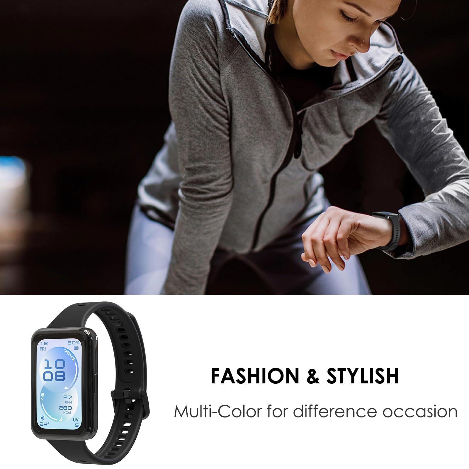 SImpeak 5 Pièces Coque Compatible avec Huawei Band 11,TPU Souple Protection Intégrale Anti-Choc & Anti-Rayure - Étui Transparent Léger avec Coupes Précises pour Huawei Band 11 Montre Connectée