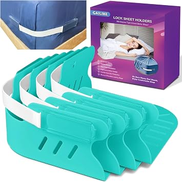Lock Bed Sheet Holders with Anti-Slip Pads for Corners, 4Pcs Secure Bed Sheets Firmly in Place, Heavy Duty Sheet Holder Straps for No More Loose Sheets, Easy Installation for All Mattress Green