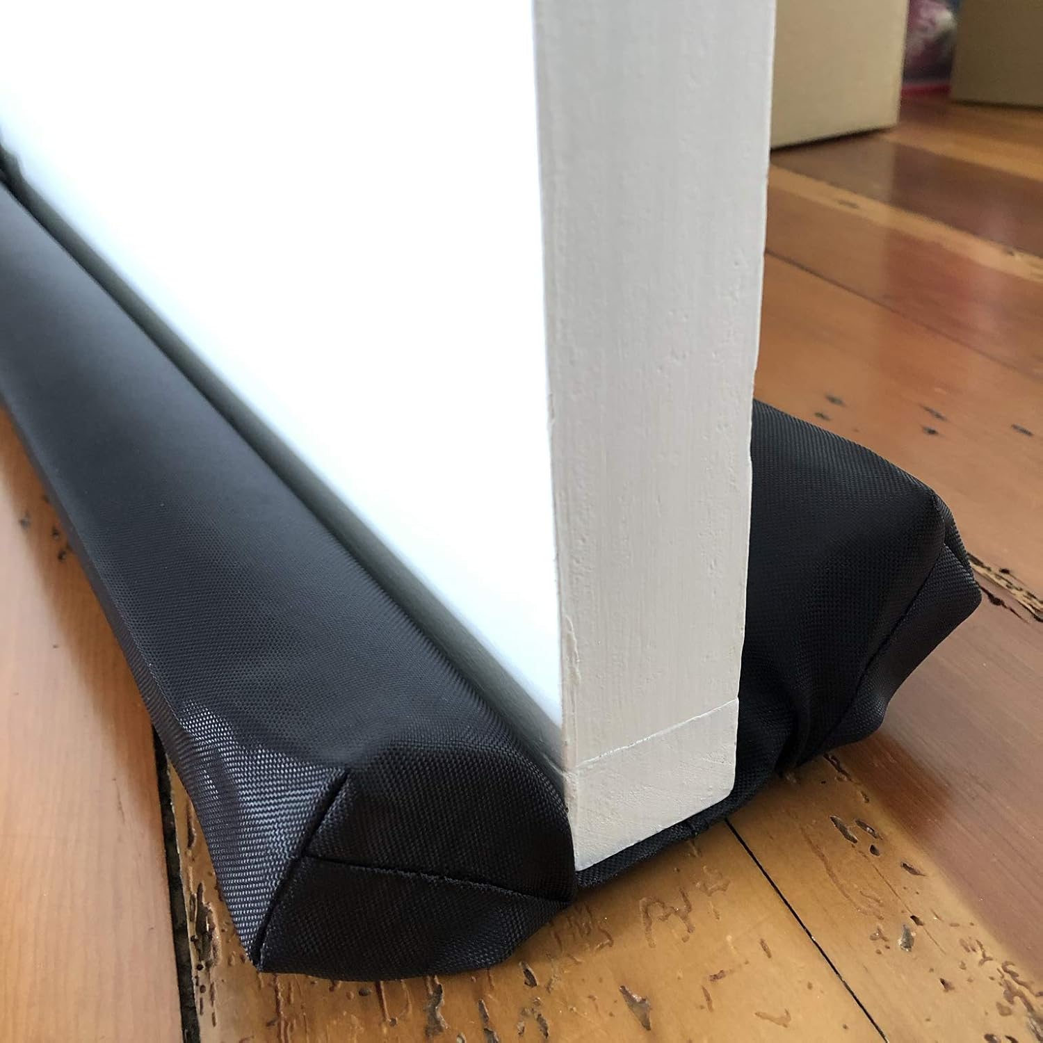 OO Living Under Door Draft Stopper Blocker 2" Foam Tubes Double Sided Noise Light Dust Proof Large Gaps Insulation Energy Saving Adjustable 32 to 38 inches (Black)