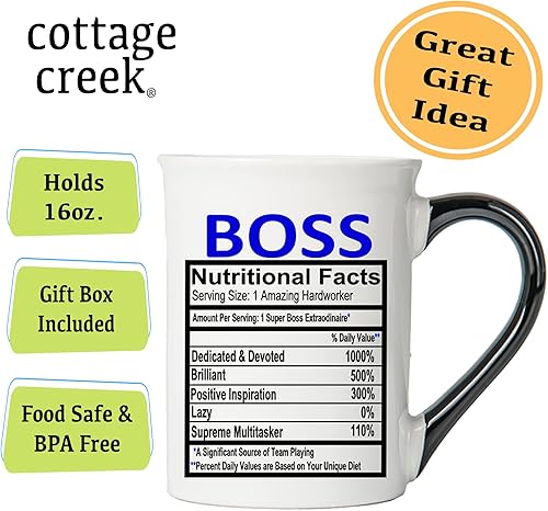 Miniatura 3 de Cottage Creek Jefe - Taza grande de café de cerámica de 16 onzas, regalos para jefes