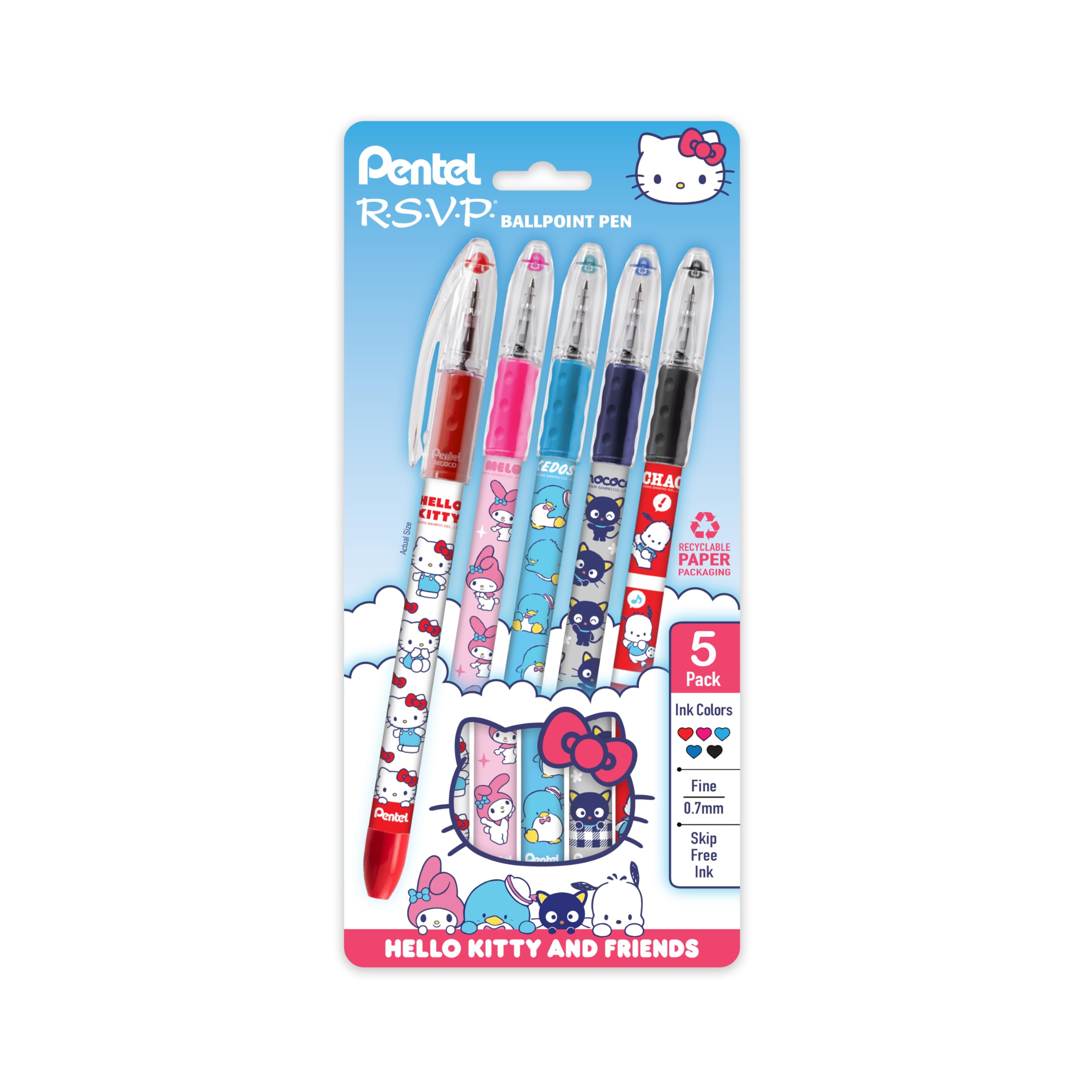 Amazon.com : Pentel RSVP Ballpoint Pen, Hello Kitty® and Friends