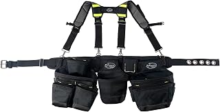 Dead On Tools - 1680 Denier Poly Framer’s Tool Belt with Suspenders (HDP369857),Black