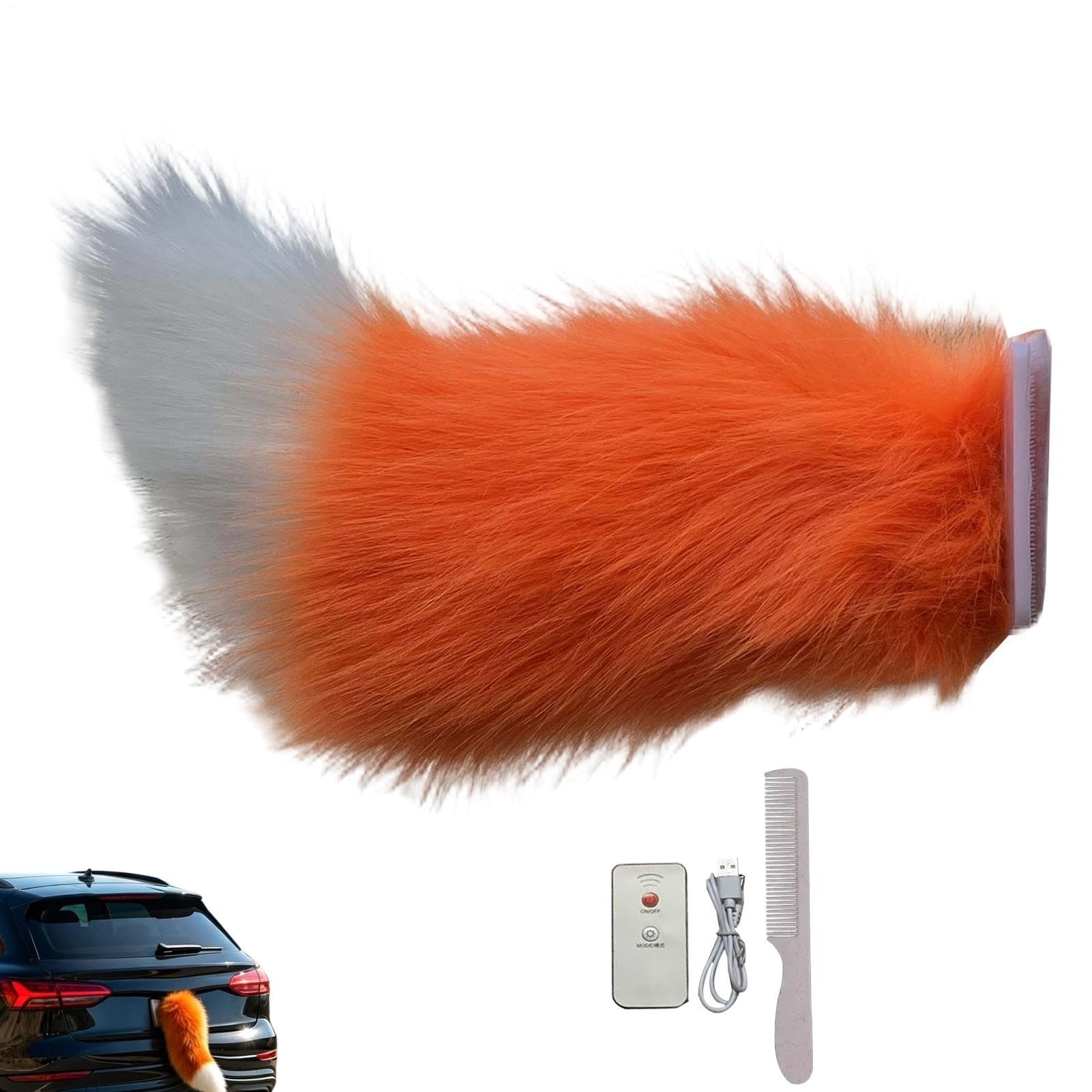 Cola de felpa para coche eléctrica y recargable que se mueve ideal para concentraciones tuning