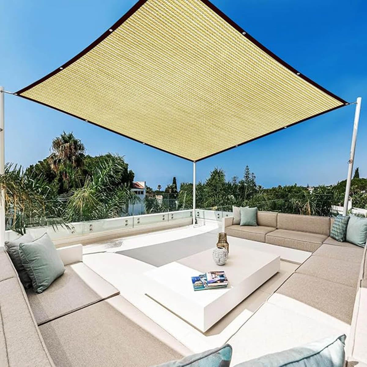 Malla de sombreo Resistente a los Rayos UV con Ojales para invernaderos, Jardines y Uso Exterior. Disponible en 2x2 m, 2x4 m, 3x5 m y 3x6 m Plantas, graneros y caset