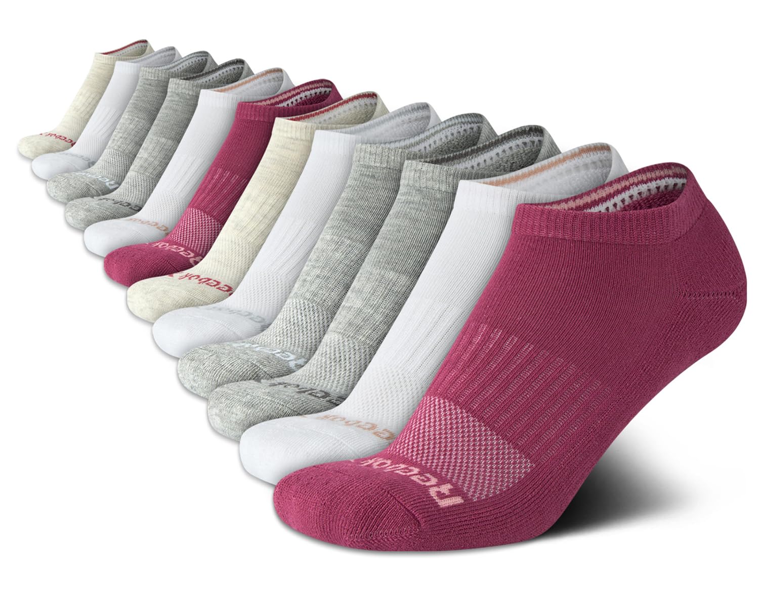 Reebok Womens Quarter Socks 12 Pack Moisture Wicking Athletic Socks
