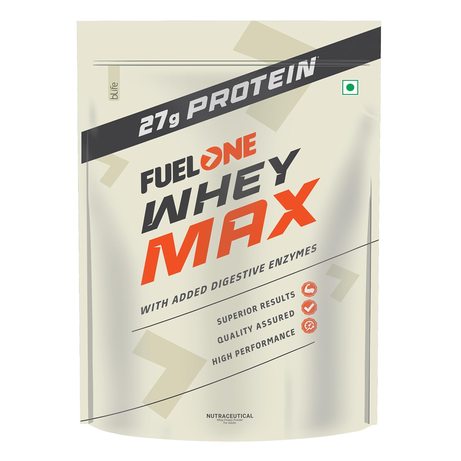 FUELONE Whey Max (Cafe Mocha, 1kg / 2.2lbs) | Whey Protein Concentrate & Whey Protein Isolate | 27g Protein