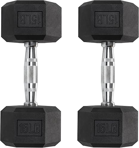 Mancuernas hexagonales  Pesas recubiertas de PVC resistente, asas moleteadas cromadas  Entrenamiento, ejercicio, levantamiento, equipo de