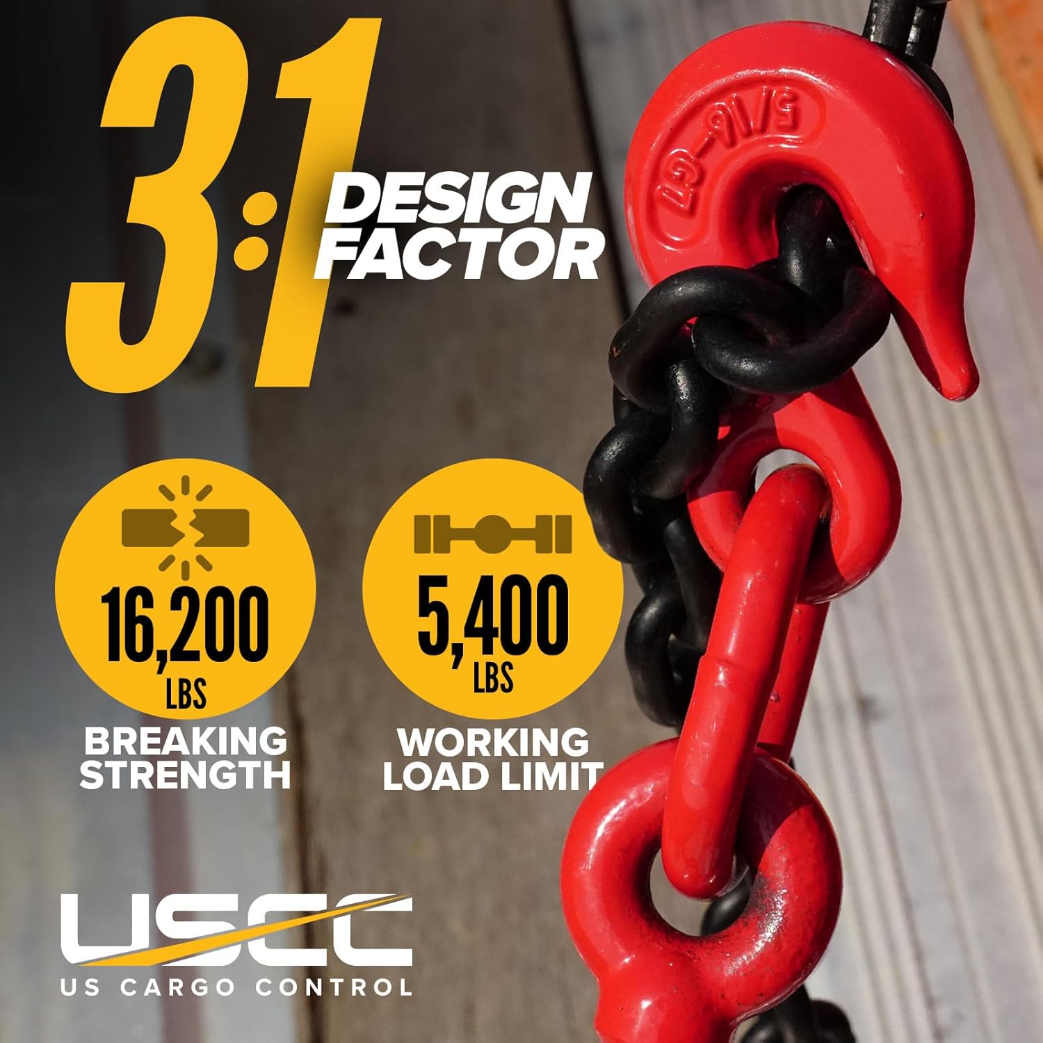 US Cargo Control Ratchet Load Binders for 5/16 Inch Grade 70 or 80 Chain (2-Pack) - 5,400 LBS Working Load Limit, Heavy Duty Chain Binders 5/16 to 3/8, Smooth Ratcheting Reduces Chance of Recoil