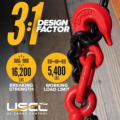 Miniatura 12 de US Cargo Control Carpeta de carga de trinquete resistente para cadena de grado 70 de 5/16" (límite de carga de trabajo: 5,400lb)